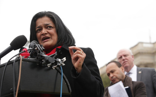 Rep. Pramila Jayapal, D-Wash., will be among the speakers at an alternate event to President Donald Trump's State of the Union address. (Alex Wong/Getty Images)