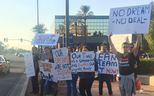 Groups supporting DACA recipients are rallying in Phoenix at 6 P.M. today.