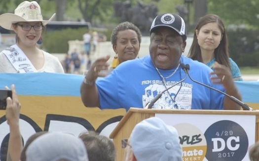 Justice First organizer Rev. Leo Woodberry says their effort is timed to lead up to the People's Climate March 2018, and ahead of this fall's elections. (Vimeo/The People's Climate March)