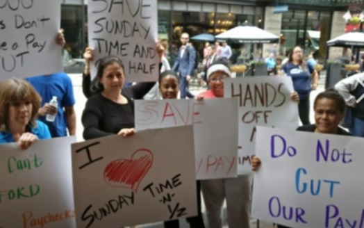 Despite rallies and demonstrations, Massachusetts workers are slated to lose time-and-a-half pay once their contracts expire under a new state law. (UFCW)