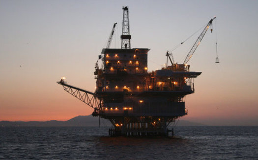 The oil platform Gail, located near Santa Barbara, is one of 24 rigs in federal waters off the California coast. (California Bureau of Ocean Energy Management)