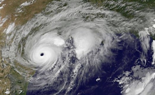 Hurricane Harvey is tied with 2005's Hurricane Katrina as the costliest tropical cyclone on record, inflicting $125 billion in damage. (NASA)