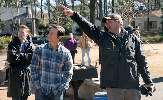 Actor Mark Wahlberg and Director Sean Anders on the set of 