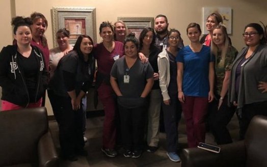 Community health center employees volunteered to help at an assisted living center after the Camp Fire. (Ampla Health)