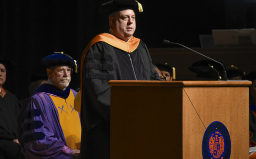 Gov. Larry Hogan was the keynote speaker for the 2016 Honors Convocation at Morgan State University. (Joe Andrucyk/Maryland GovPics/Flickr)