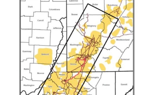 EQT's proposed Hammerhead Pipeline would originate in the southwest corner of Pennsylvania before crossing Marion, Monongalia and Wetzel counties in West Virginia. (EQT)