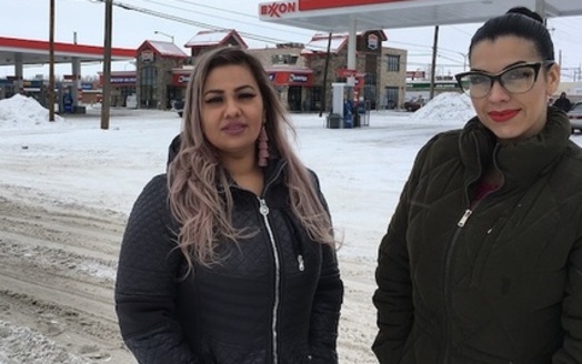 Martha Hernandez (L) and Ana Suda (R) were detained for 40 minutes by a U.S. Border Patrol agent who overheard them speaking Spanish. (Brooke Swaney/ACLU of Montana)