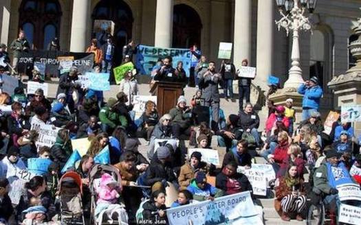 In recent years, Michiganders have gathered in the capital to advocate for clean drinking water on World Water Day. (Valerie Jean)