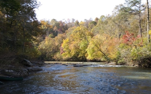 The Jacob Fork River in Catawba County flows along a 188-acre property acquired by Foothills Conservancy of North Carolina. (Foothills Conservancy of North Carolina) <br /> 