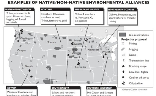 Alliances between rural communities and Native tribes have sprung up across the West and Midwest to protect local lands and waters. (Zoltn Grossman)