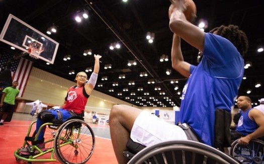 Basketball is one of almost 20 sports in which athletes can compete at the National Veterans Wheelchair Games. (National Veterans Wheelchair Games)