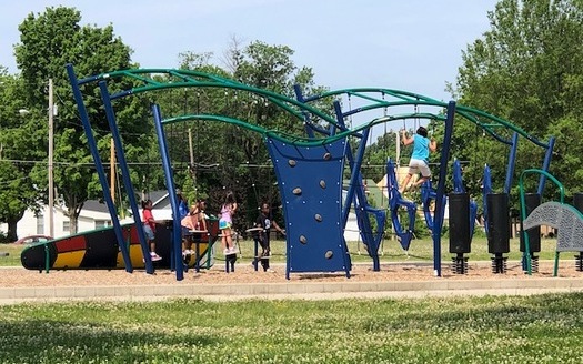 A new health park in Paducah includes a playground, community garden and walking track. (Mark Thompson)
