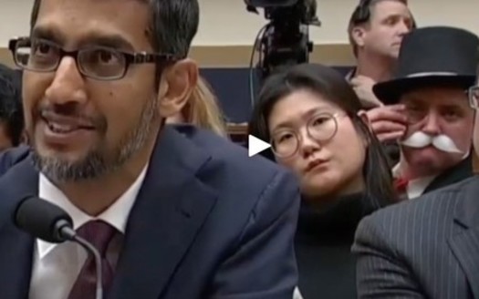 The Monopoly Man has appeared at congressional hearings including one on Google's market dominance. (Ian Madrigal/Youtube) 