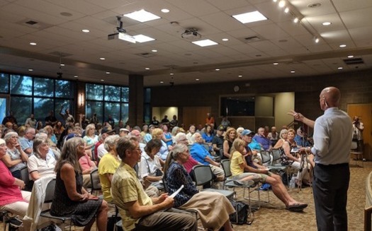 The Idaho Speaks town-hall tour came to Coeur d'Alene on July 30, packing the meeting hall. (Reclaim Idaho)
