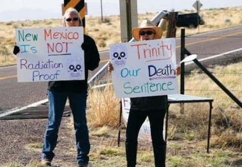 New Mexico's Trinity atomic bomb test site on the White Sands Missile Range is open to the public twice annually. (nuclearactive.org)