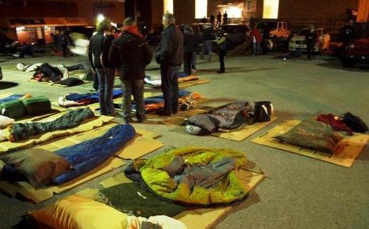 Missouri business leaders are helping to raise awareness about youth homelessness by sleeping outside. (Covenant House Missouri)