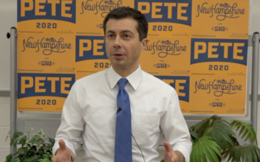 Former Mayor Pete Buttigieg of South Bend, Ind. is currently in fourth place in the latest national Democratic Party primary opinion polls. (Kevin Bowe/Public News Service) 
