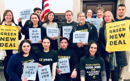 Members of the Sunrise Movement Virginia are pressing lawmakers to pass the state's Green New Deal Act. (Sunrise Movement Virginia)<br /><br />
