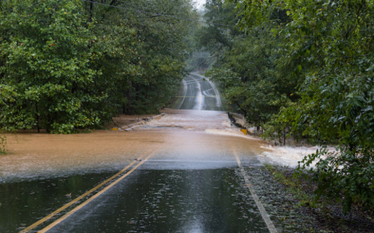Rainwater from Hurricane Florence washes out a bridge in Waxhaw, North Carolina. (Adobe Stock)<br />