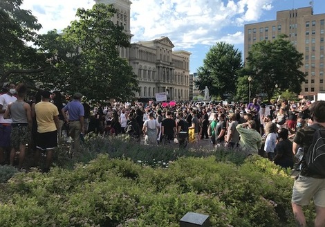 Day and night, protesters have gathered in downtown Louisville over the death of Breonna Taylor. (Nadia Ramlagan)
