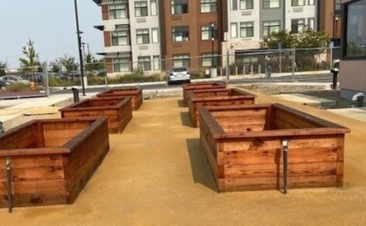 Planter boxes are under construction at the Age Well Center in Fremont, thanks to a grant from AARP California. (Suzanne Shenfil)