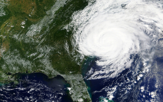 Hurricane Florence lands on North Carolina's coast in 2018. Statewide, the storm caused 39 deaths and billions of dollars in damage. (Adobe Stock)<br />