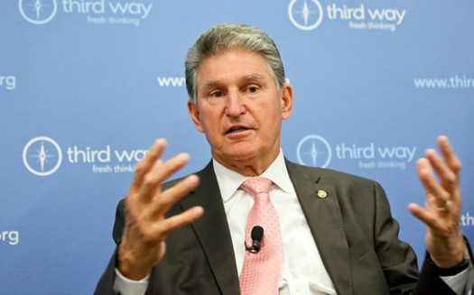 U.S. Sen. Joe Manchin, D-W.Va., speaks at a breakfast discussion in 2017. <br />(Flickr/Third Way Think Tank/license: https://creativecommons.org/licenses/by-nc-nd/2.0/)