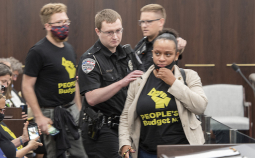 North Carolina activist Kathy Greggs was arrested at the state's General Assembly for attempting to make a public comment on the state budget. (Steven Whitsitt)