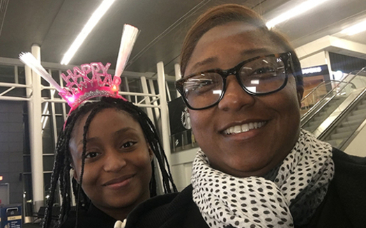 Saichelle McNeill of Charlotte (right, with daughter J'Nai) served 27 months in federal prison. Upon release, she endured rejection when she applied for jobs in laundry services, before launching Washroom Laundry. (Courtesy Saichelle McNeill/The Charlotte Post)