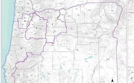 The Oregon Legislature released two different maps, with Plan A above, for how to draw its six congressional districts. (Oregonlegislature.gov)
