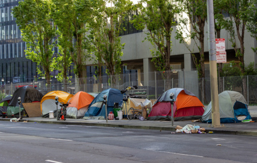 Initiated Ordinance 303 calls for city officials to enforce a camping ban within 72 hours of receiving a complaint. The city also would be open to lawsuits if it fails to clear camps. (Adobe Stock)