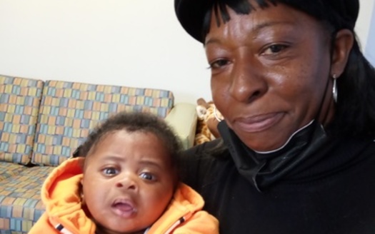 Danita Churchill from East Palo Alto works from home and cares for her grandson, Erron. She is currently fighting a rent hike and says she fears eviction. (Courtesy Danita Churchill)