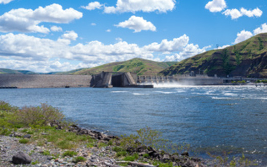 The Lower Granite Lake Dam on the Snake River is among the dams conservation groups want removed to help salmon. (davidrh/Adobe Stock)