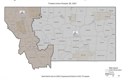 Montana's redistricting commission has chosen a congressional map, with the possibility of small tweaks before it is finalized. (Montana Districting and Apportionment Commission)