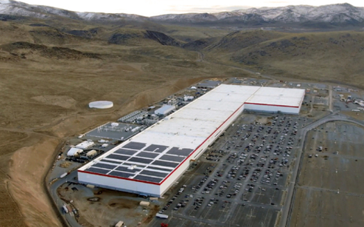 The Tesla Gigafactory, where the Megapack was designed, is in Nevada. (Smnt/Wikimedia Commons)