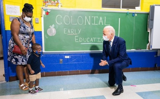 The Build Back Better Act focuses on investing in childcare, preschool, paid family leave and maintaining the expanded child tax credit. (Adam Schultz/Biden for President)