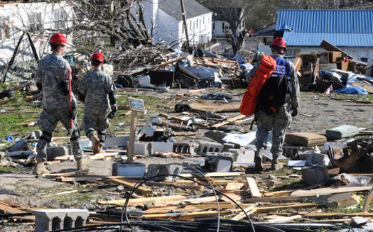 Kentucky National Guard members search for tornado survivors in West Liberty, Ky. (U.S. Army/Flickr)<br />