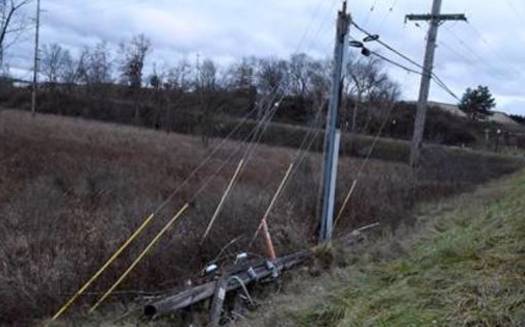 Winds of more than 55 miles per hour swept across Michigan and caused damage to power lines this weekend. (Consumers Energy)