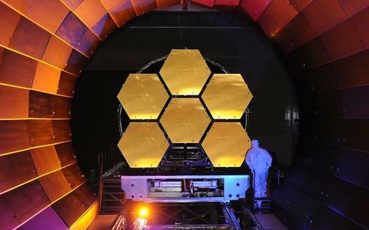 The James Webb Space Telescope's 18 special lightweight beryllium mirrors were manufactured in 11 U.S. states including at Boulder, Colorado's Ball Aerospace. (NASA/Ken Hutchison-Ball Aerospace) 