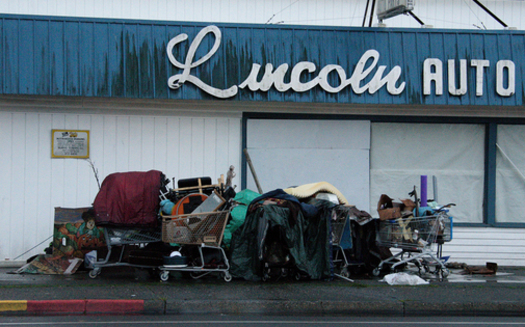 A woman named Amelia was living outside in Tacoma before she moved to a hotel that was turned into a homeless shelter. (Frank Hopper/YES! Media)