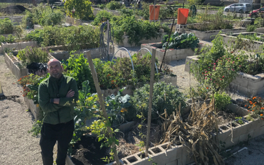 Seamus Ford is the co-founder of the Harambee Community Garden in West Chicago. According to the Trust for Public Land, there are more than 29,000 garden plots in city parks in the 100 largest U.S. cities. (Jordyn Harrison)