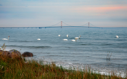 Line 5, running under the Straits of Mackinac, is just one of many oil and gas pipelines that environmental groups and Native American tribes contend are threats to sacred and biodiverse waterways. (Kathy/Adobe Stock)