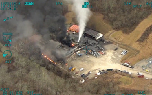 A 2019 blowout at an Ohio fracking well released an estimated 60,000 tons of methane gas. <br />(Ohio State Highway Patrol)