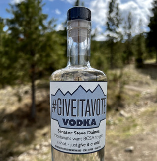 Gulch Distillers in Helena created a special label for its vodka in support of the Blackfoot Clearwater Stewardship Act. (Montana Conservation Voters)