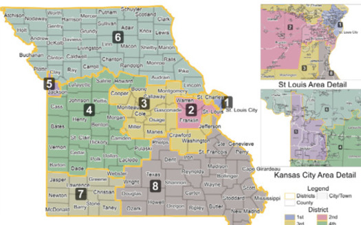 The new congressional district map splits Boone County into two districts, right through downtown Columbia. (Missouri House of Representatives)