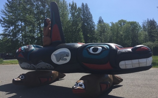 The totem pole made about a dozen stops in Idaho, Oregon and Washington over the past three weeks. (House of Tears Carvers)