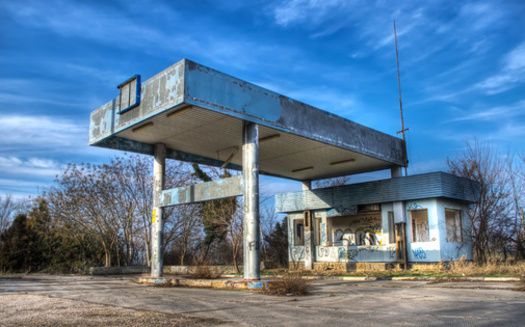 Examples of brownfield sites include an out-of-business gas station, or an old dry-cleaning business which may have disposed chemical solvents down the drain, contaminating the groundwater. (Adobe Stock)