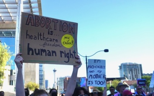 Supporters of the right to abortion care rallied in Las Vegas on Friday to protest the Supreme Court Decision. (Shelbie Swartz/Battle Born Progress)