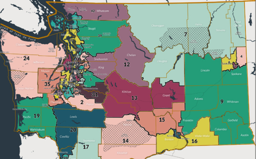 La Comisin de Redistribucin de Distritos del Estado de Washington aprob un nuevo mapa legislativo en 2021. (redistricting.wa.gov)