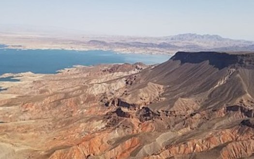 Lake Mead has been downgraded to a Level 2a water shortage, leading to cuts in water deliveries in 2023. (SpaceEconomist192/Wikimedia Commons)